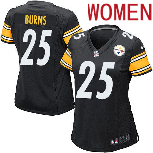Women Pittsburgh Steelers #25 Artie Burns Nike Black Game NFL Jersey
